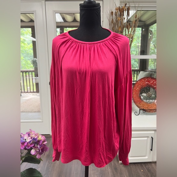 Ann Taylor shirt, women’s size L Large, pink long sleeved - Picture 3 of 5